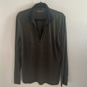 Men’s Under Armour Large Green Long Sleeve Quarter Zip Tee Pullover